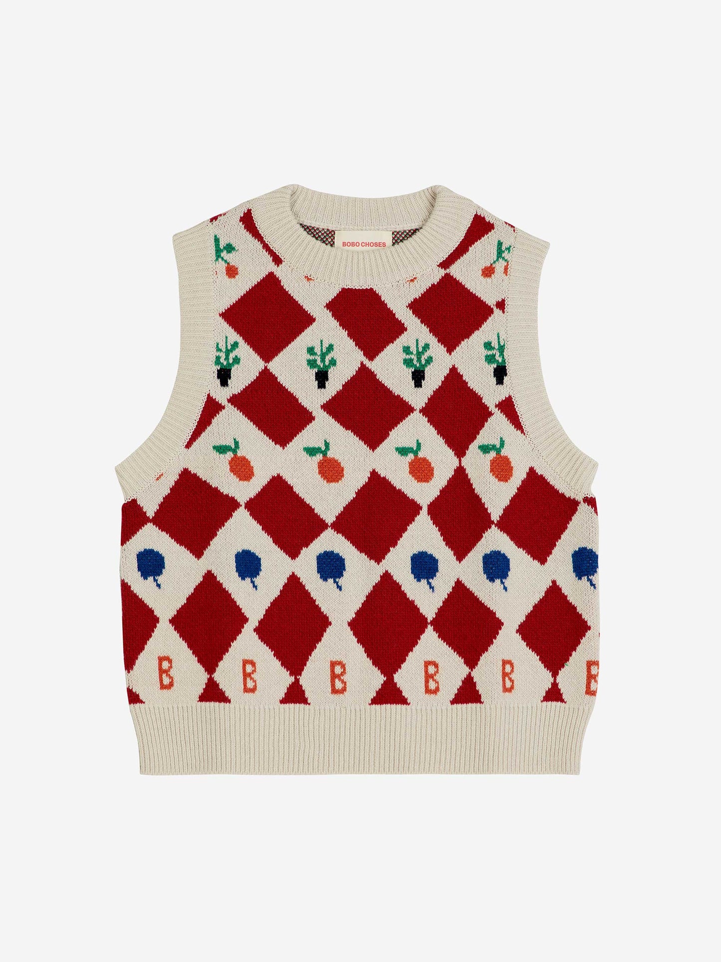 Harlequin Printed Knitted Vest