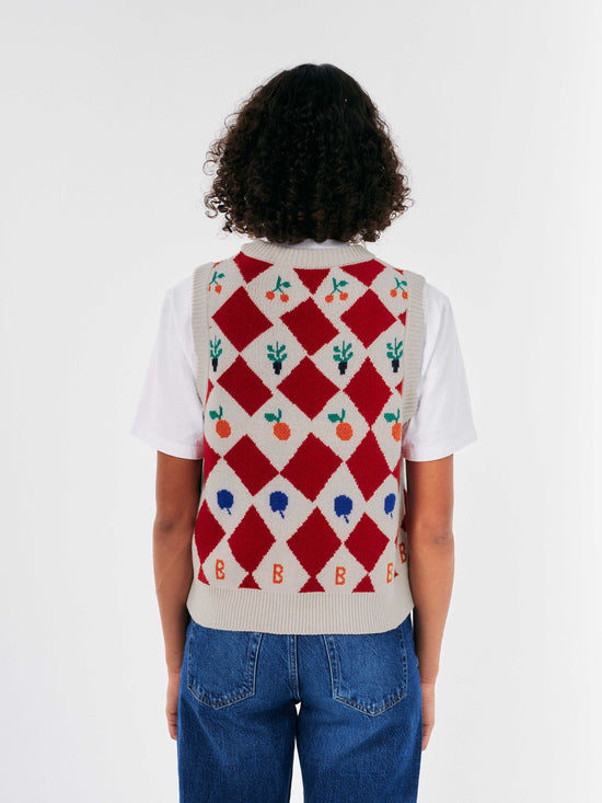 Harlequin Printed Knitted Vest