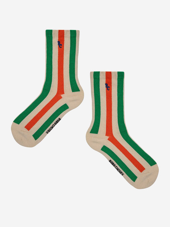 Load image into Gallery viewer, Vertical Stripes Long Socks
