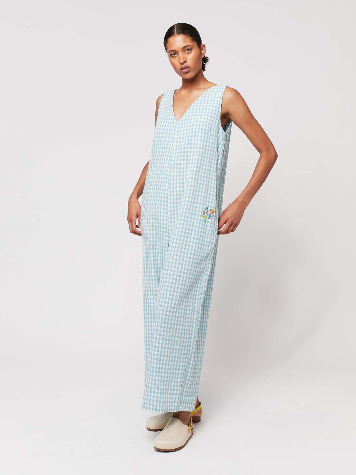 Load image into Gallery viewer, Vichy V-neck Sleeveless Overall

