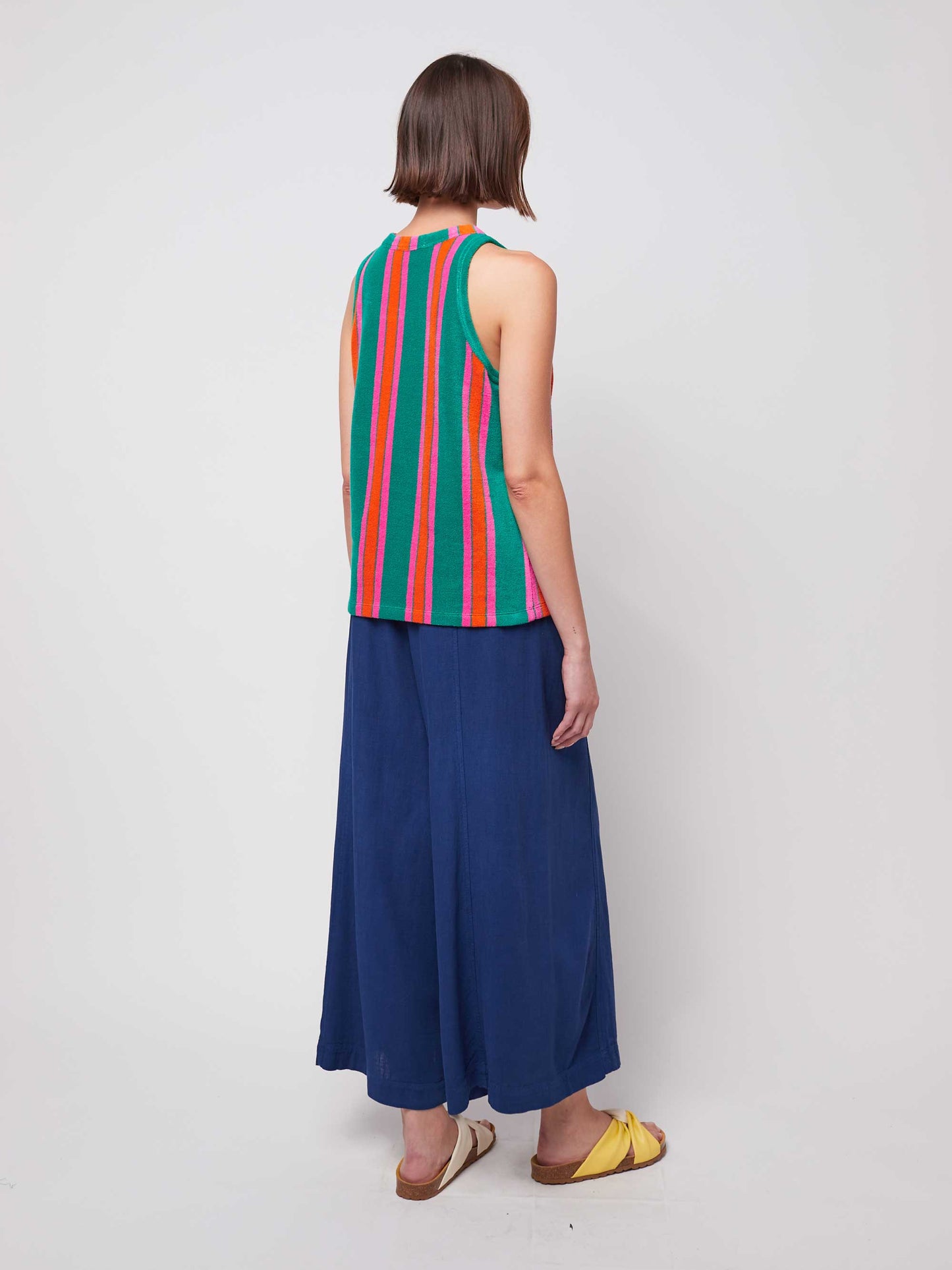 Multicolour Stripes Terry Tank Top