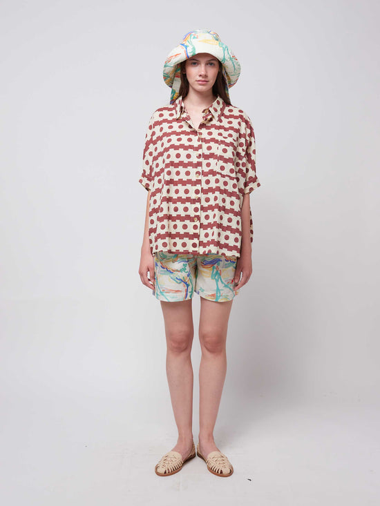 Geometric Print Oversize Shirt