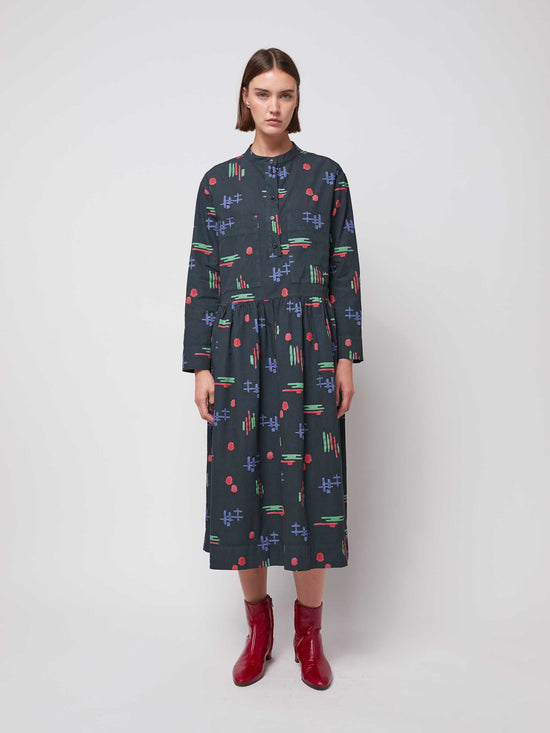 Multicolour Print Loose Fit Dress