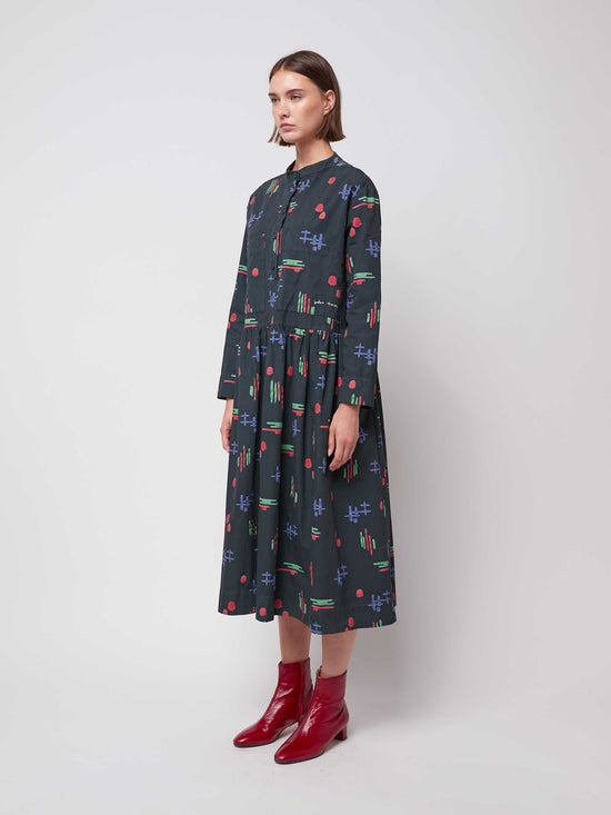 Multicolour Print Loose Fit Dress