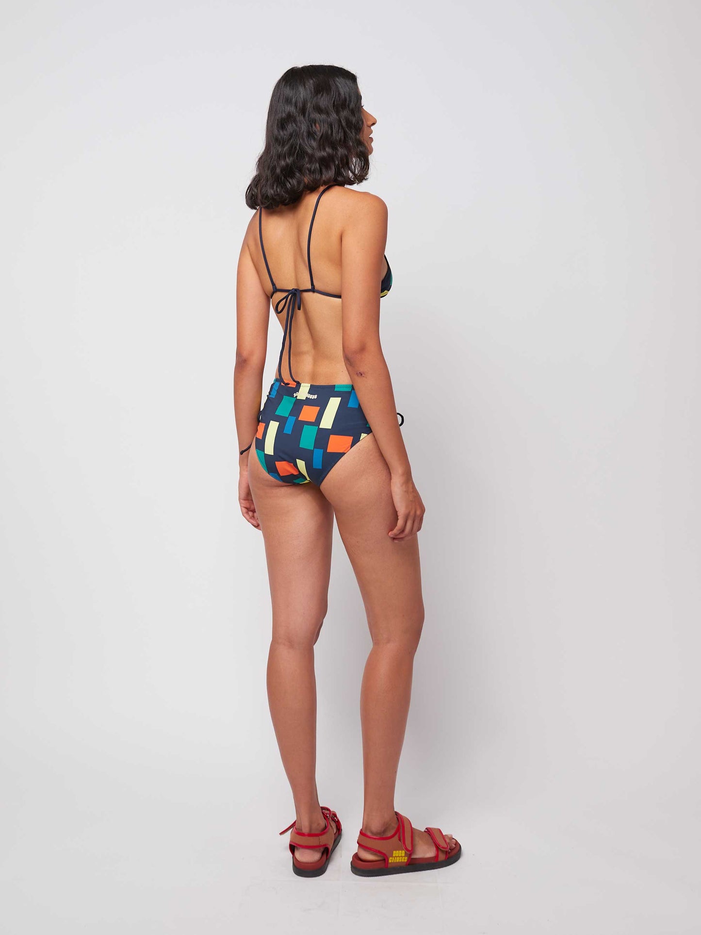 Colour Block Print Recycled Bikini Top