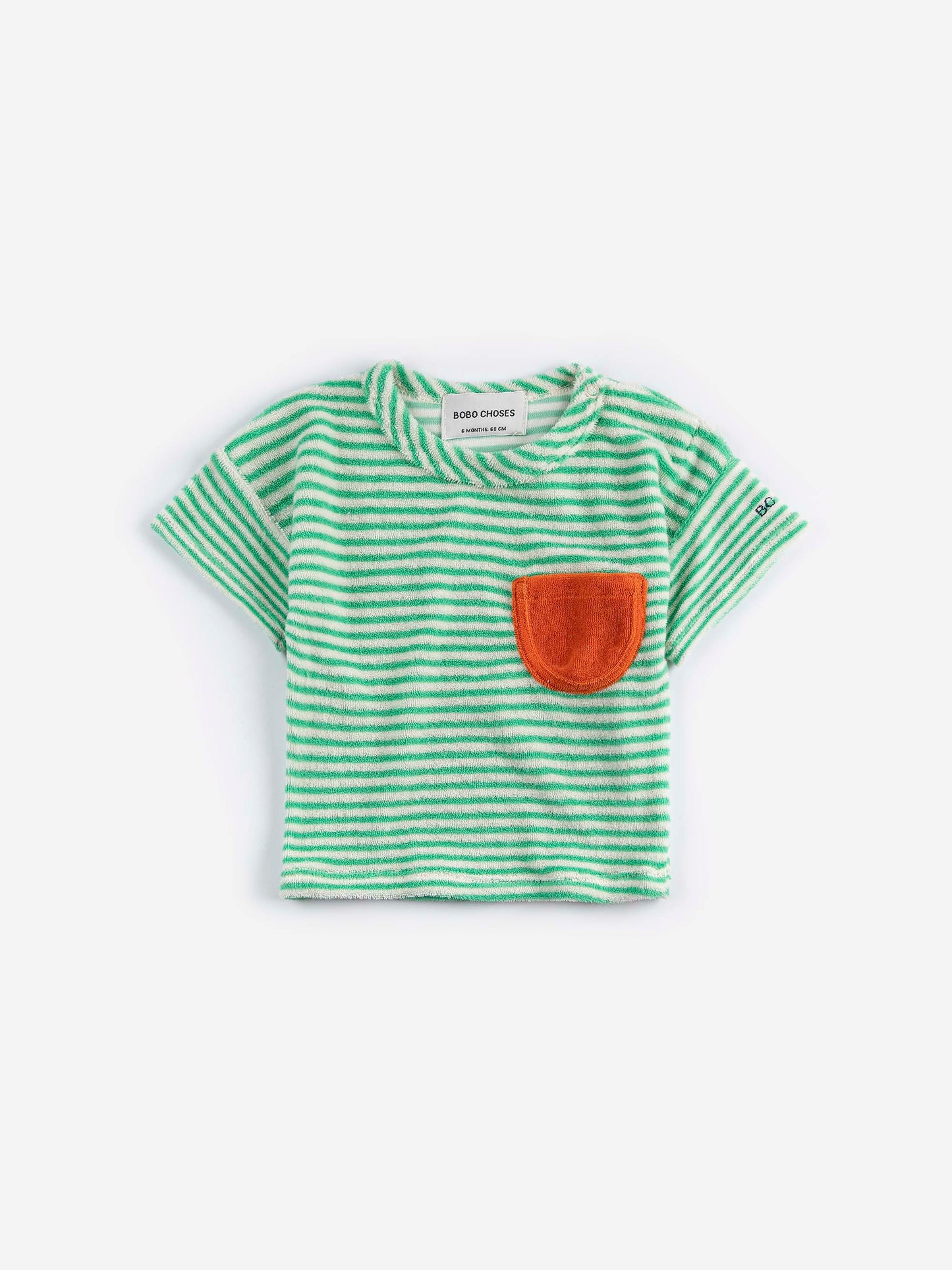 Green Stripes Terry Cloth T-Shirt