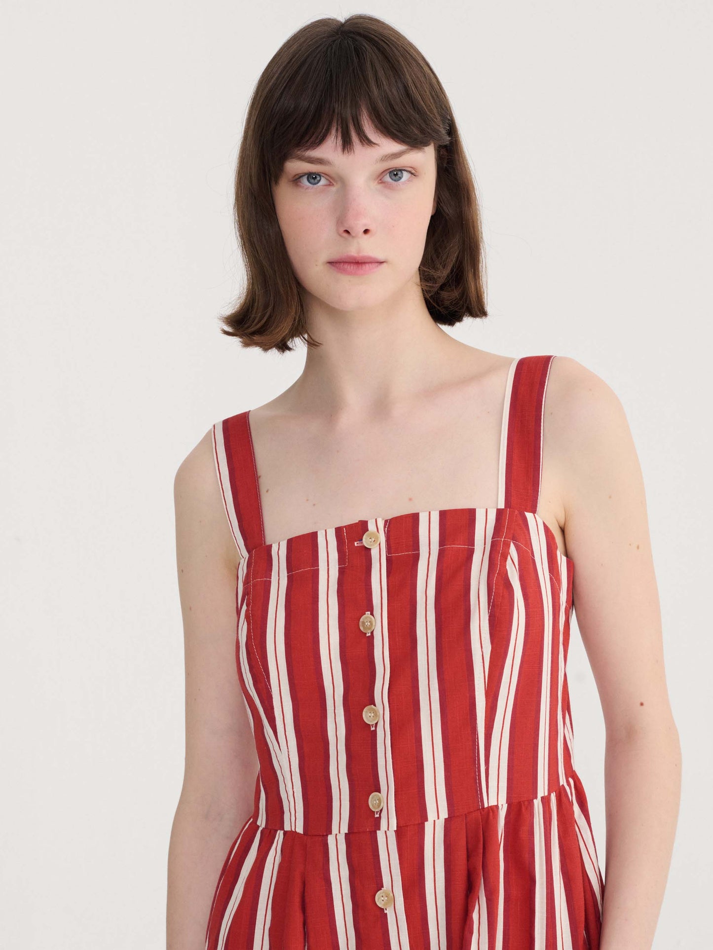 Striped Evase Strap Dress
