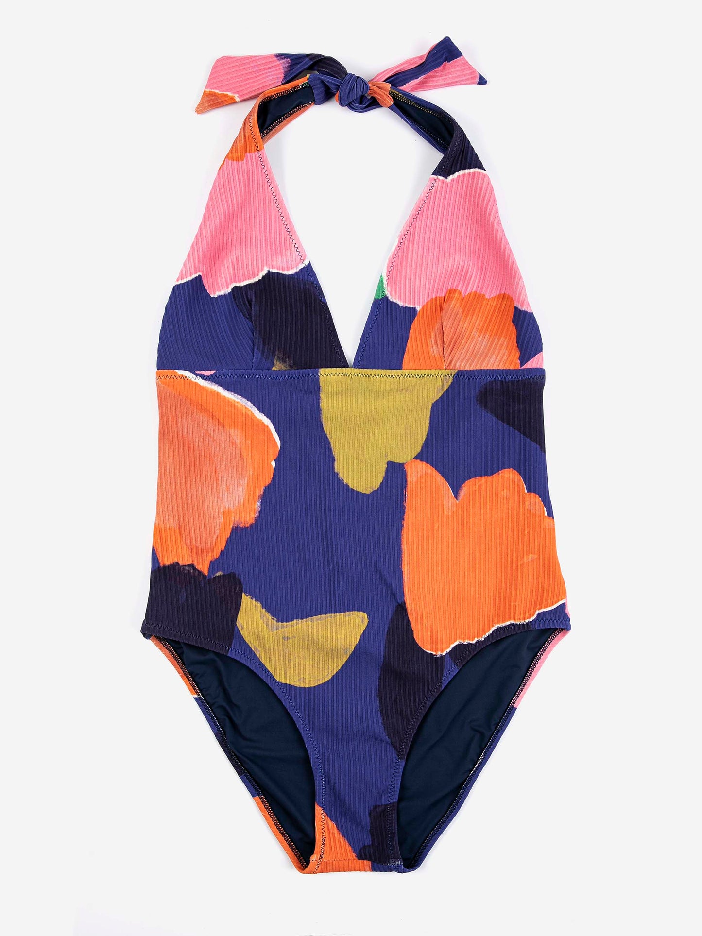 Blooming Colour Pattern V-Neck Swimsuit