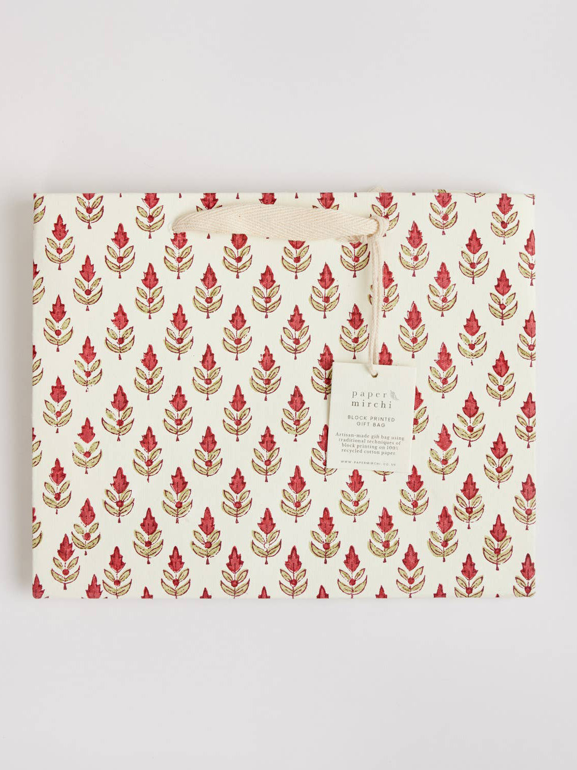 Buti Scarlet Hand Block Printed Gift Bag