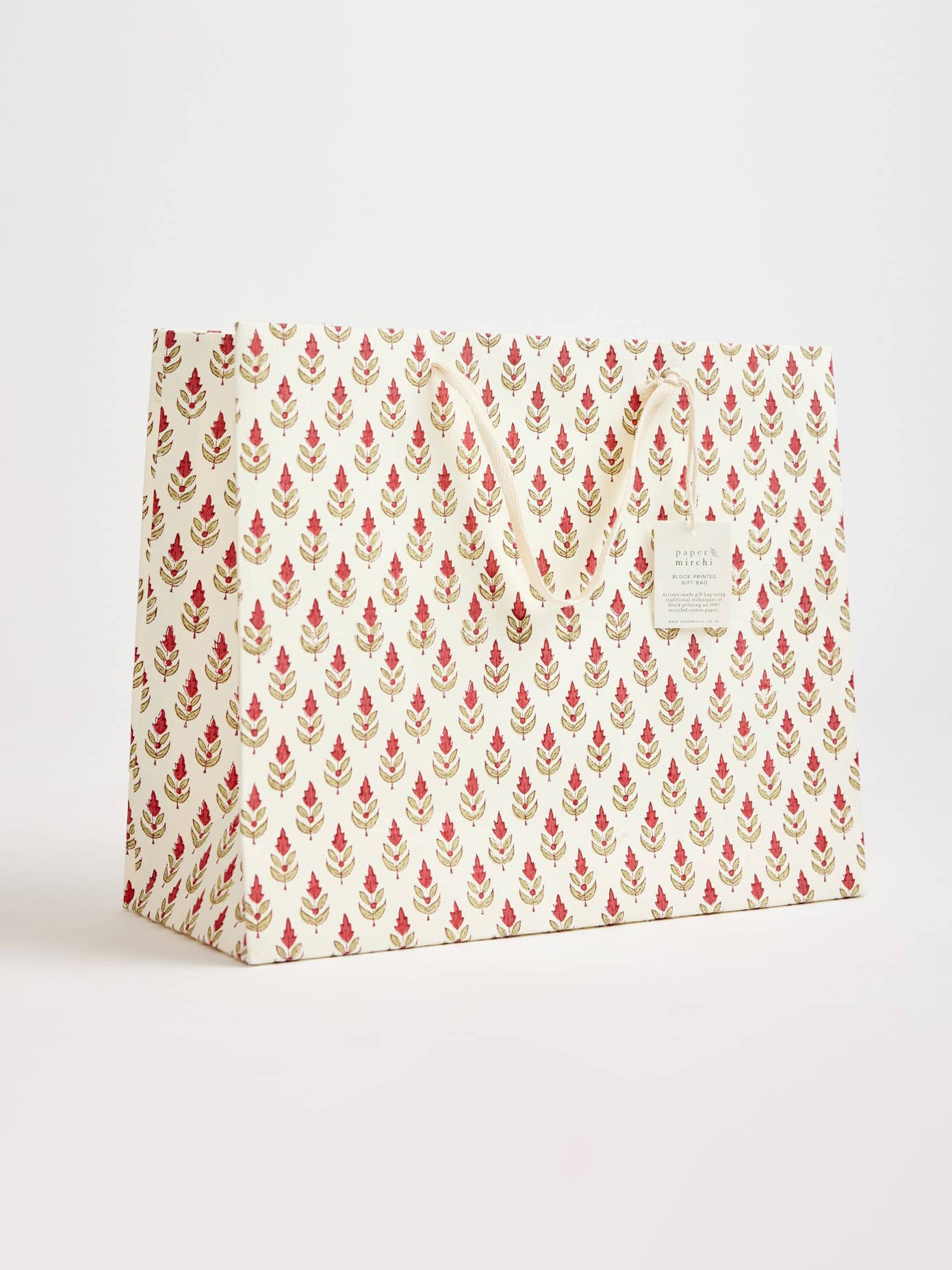 Buti Scarlet Hand Block Printed Gift Bag