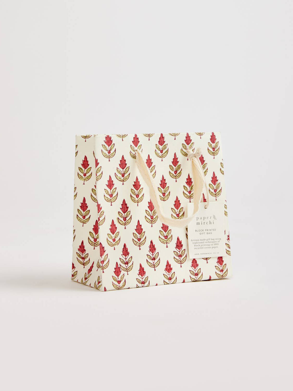 Buti Scarlet Hand Block Printed Gift Bag