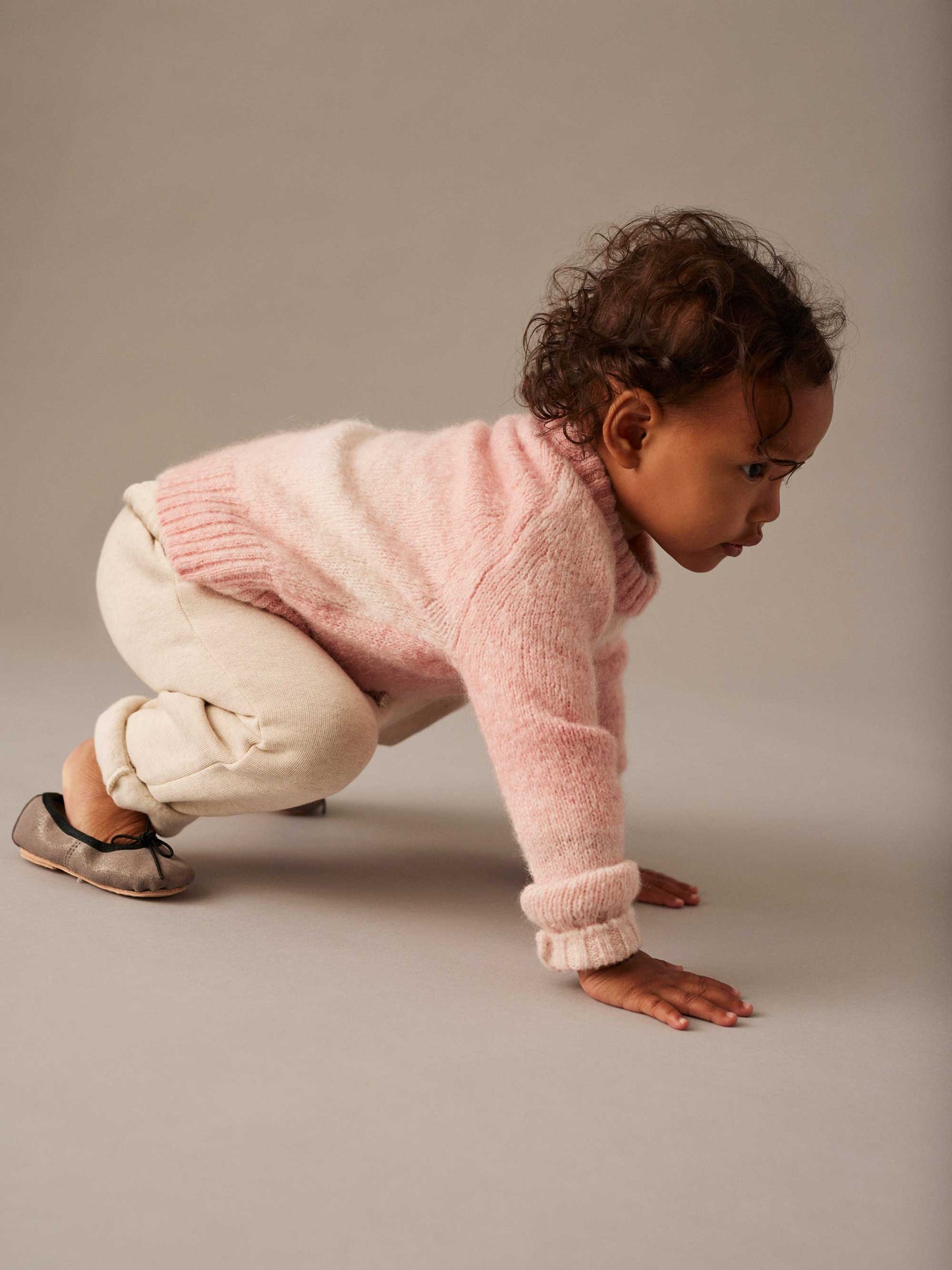 Silver Pink Soft Baby Sweater