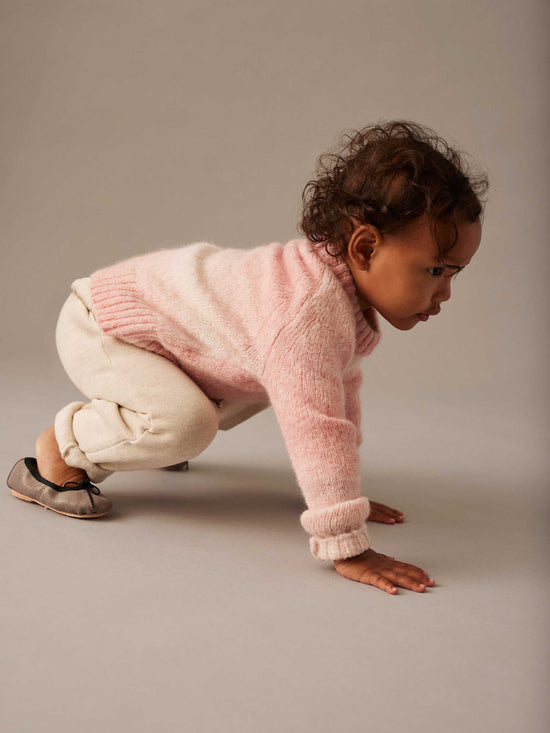 Silver Pink Soft Baby Sweater