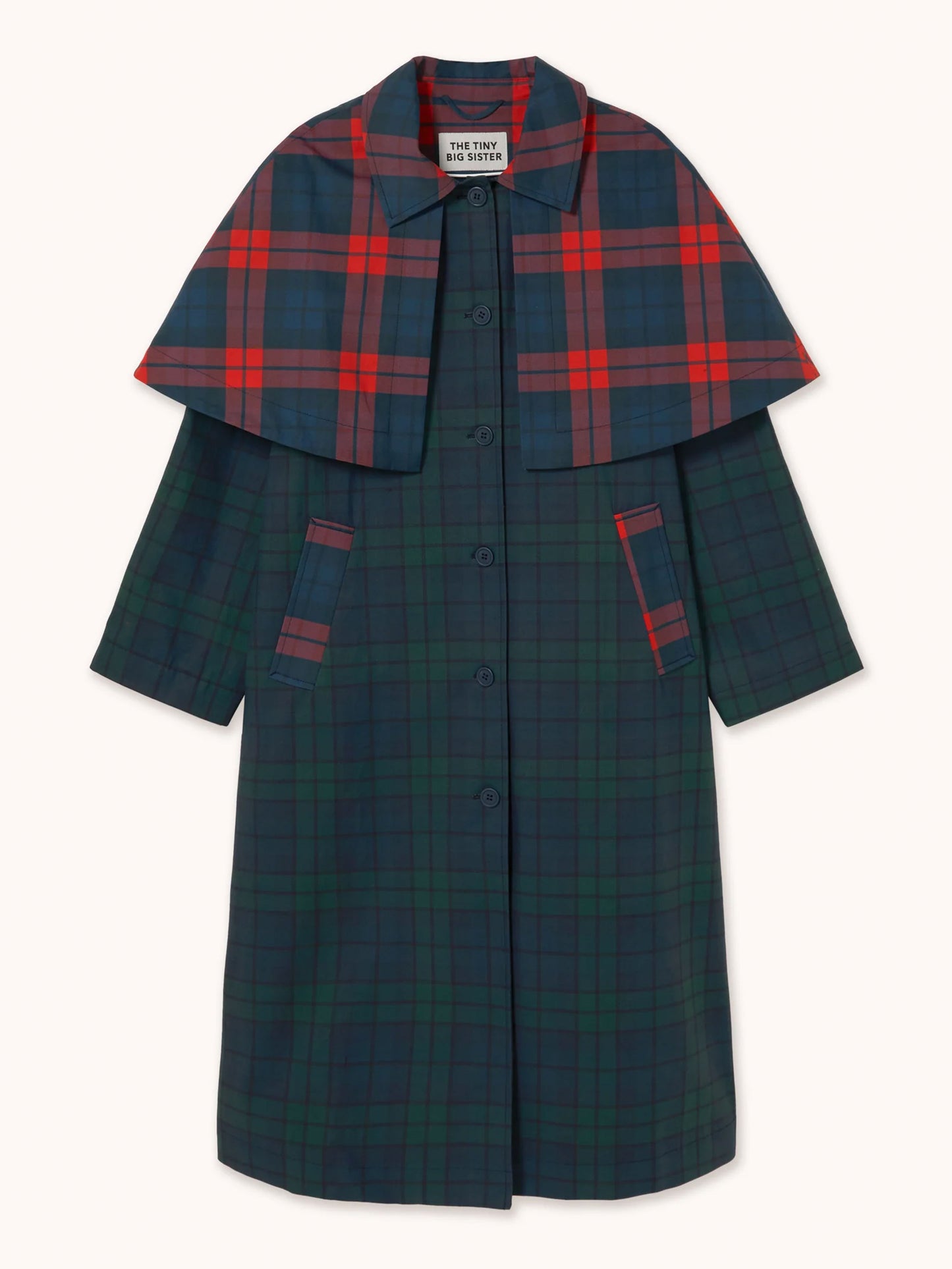 Check Long Trench Coat