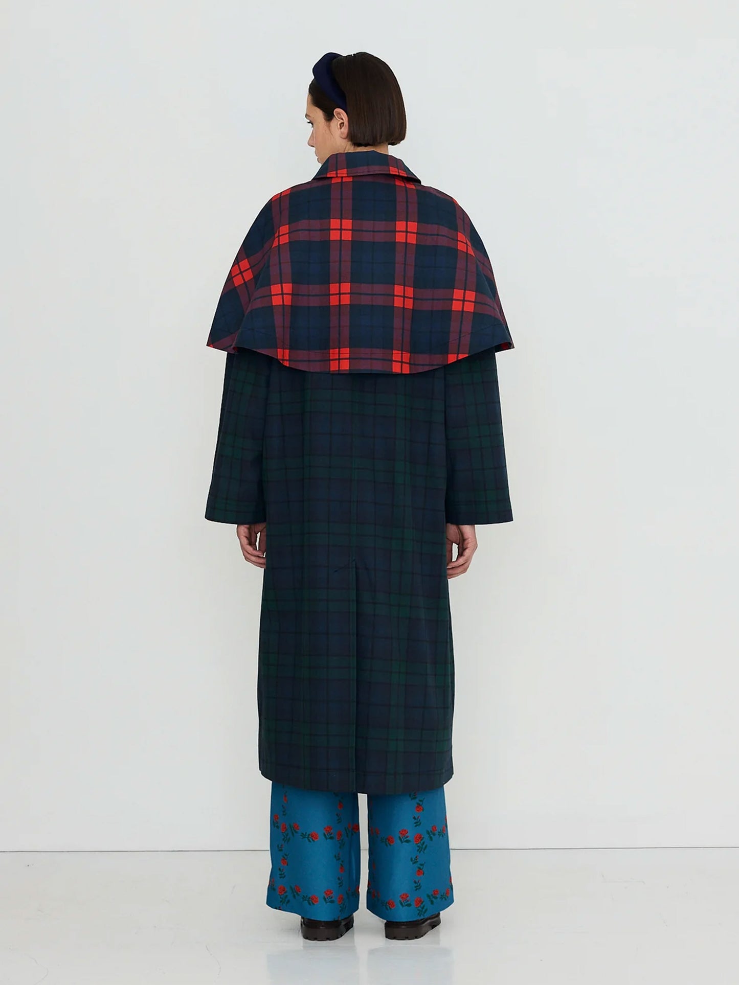Check Long Trench Coat