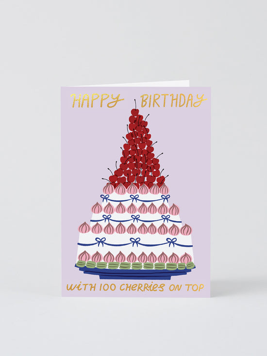 100 Cherries Happy Birthday Card