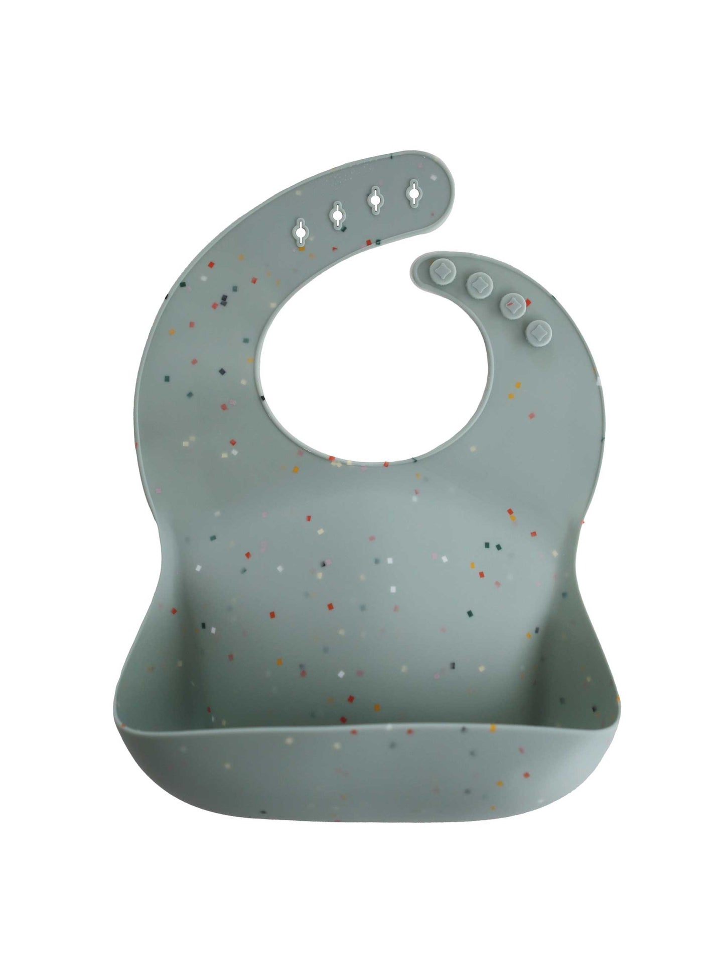 Cambridge Blue Confetti Silicone Bib