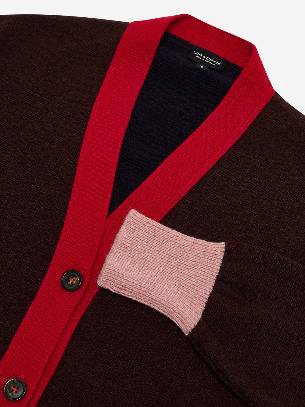 Berry Colour Block Cardigan