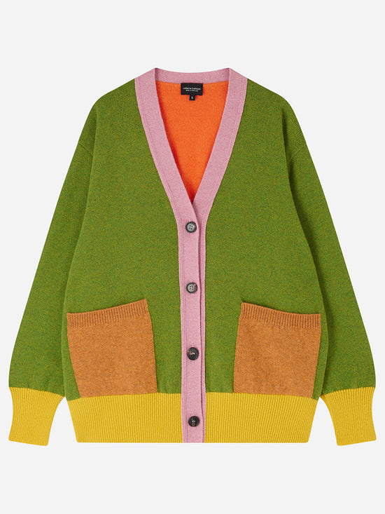 Forest Colour Block Cardigan