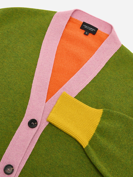 Forest Colour Block Cardigan