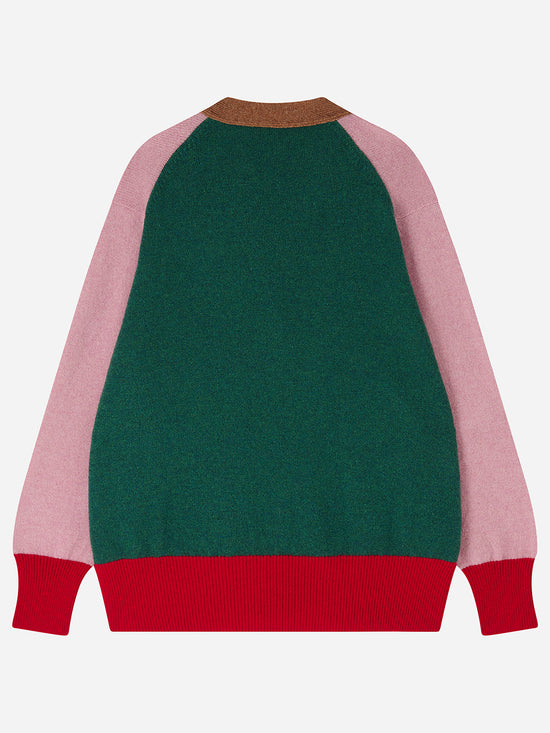 Rose Colour Block Cardigan