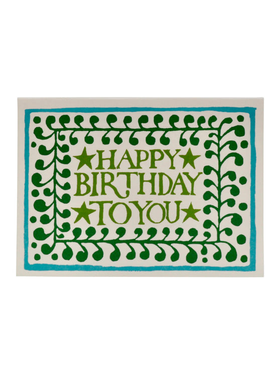 Load image into Gallery viewer, Green &amp;amp; Turquoise Happy Birthday Card
