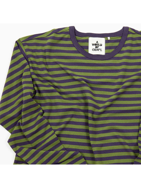 Olive & Aubergine Striped Long Sleeved T-Shirt