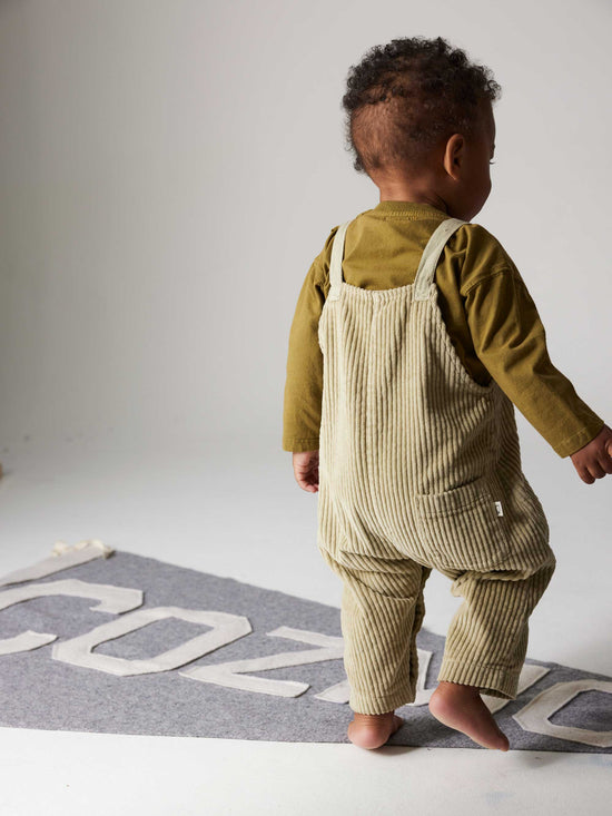 Soft Green Organic Cord Overalls