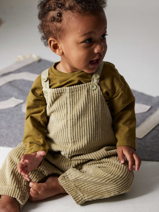 Soft Green Organic Cord Overalls