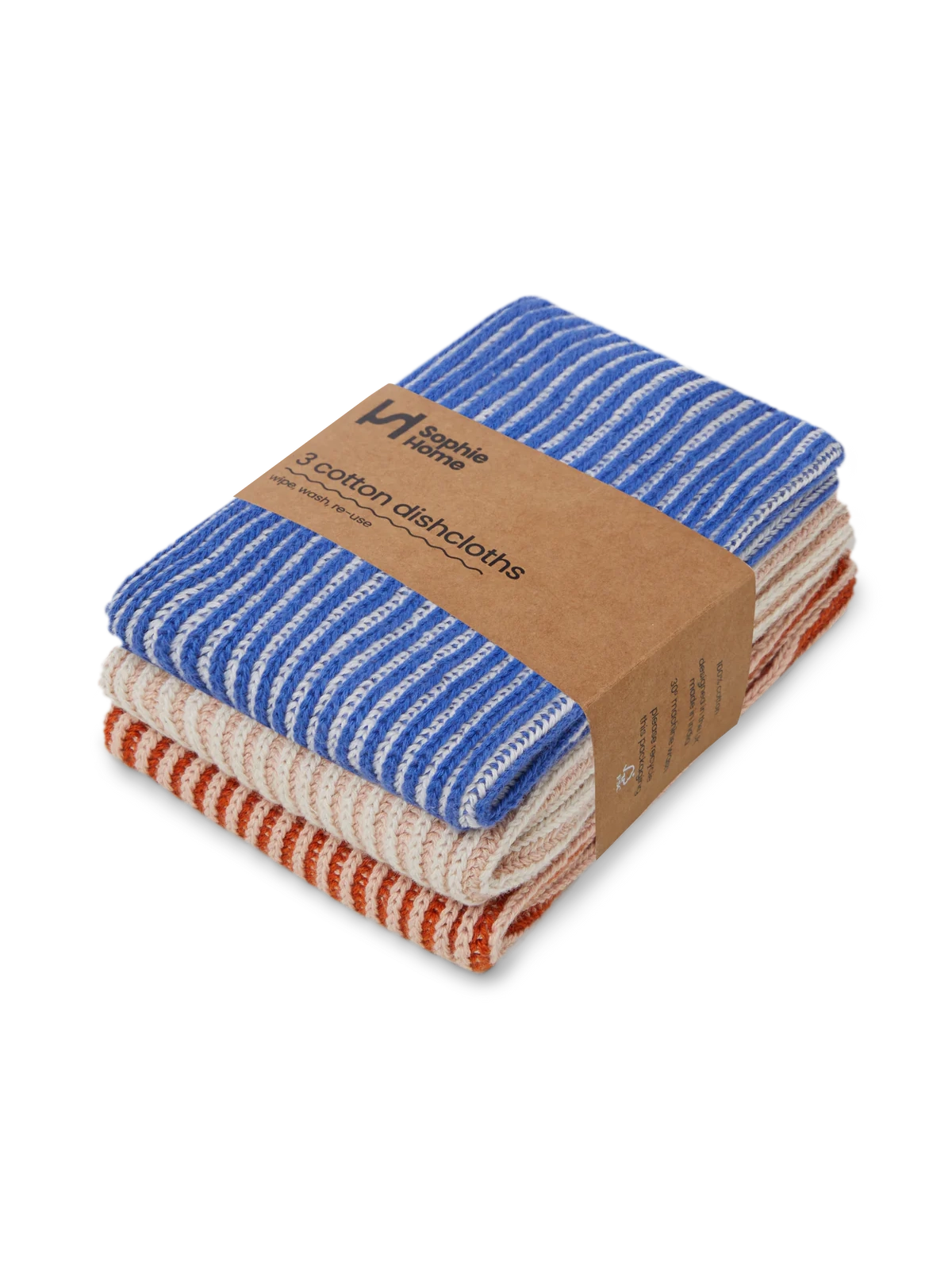 Ribbed Cobalt Cotton Dishcloths