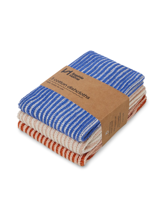 Ribbed Cobalt Cotton Dishcloths