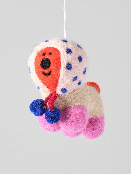 Pom Pom Pup Hanging Felt Ornament