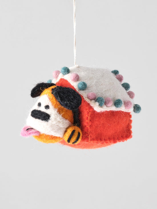 Roger, Doghouse Hanging Felt Ornament
