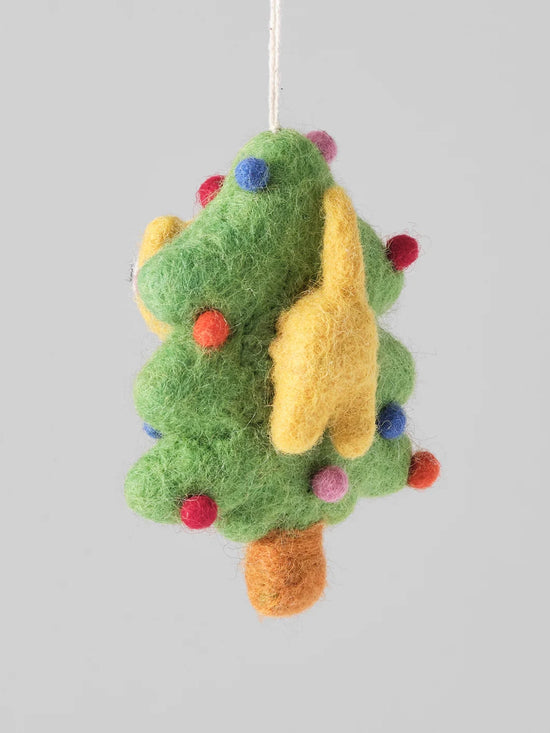 Bobby, Cat in Tree Hanging Felt Ornament