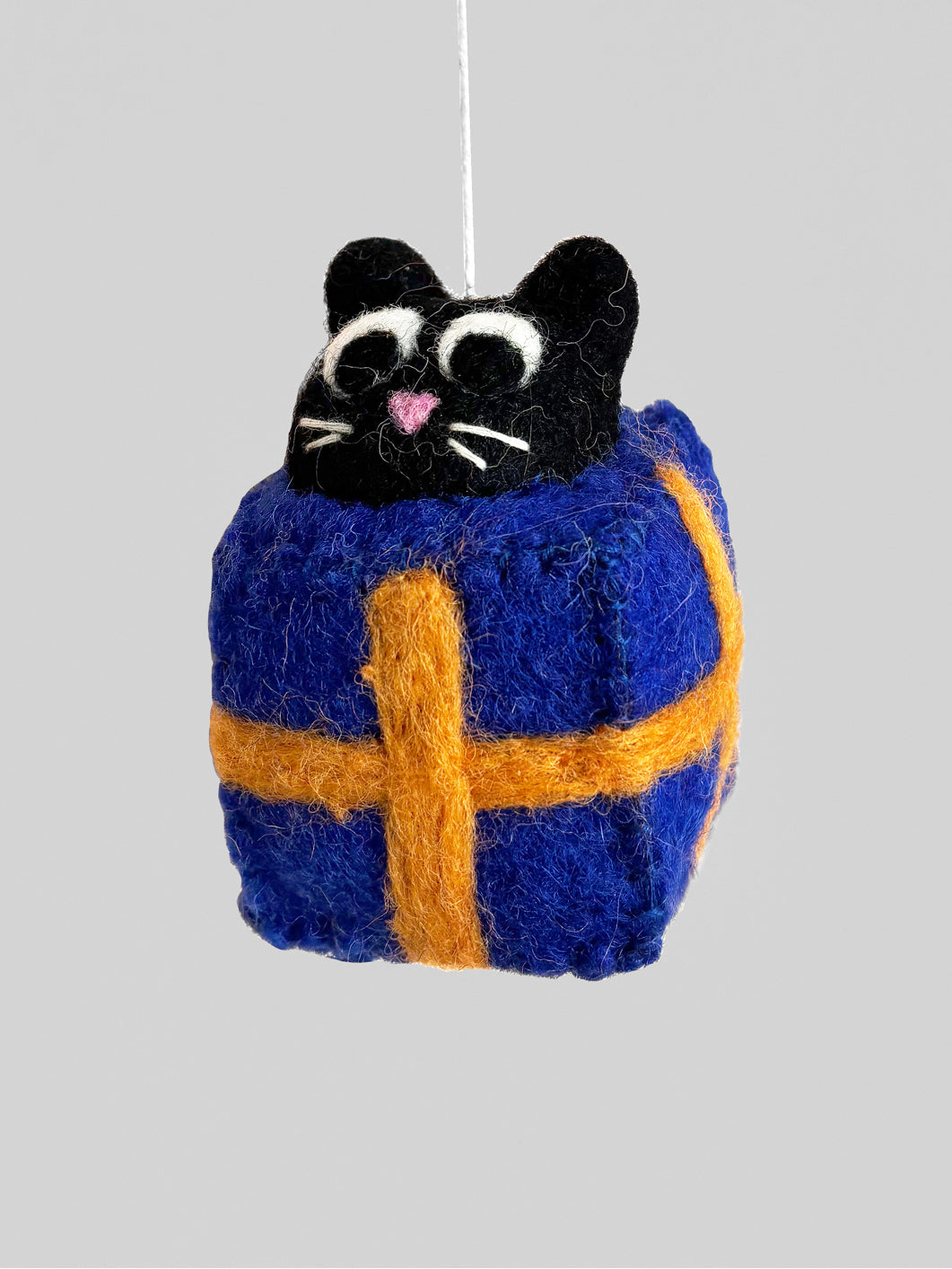 Roland, Cat in a Box Hanging Felt Ornament