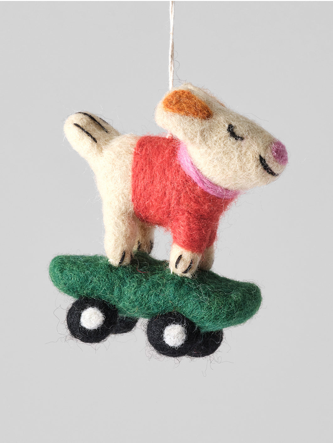 Bert, Skateboarding Dog Hanging Felt Decoration