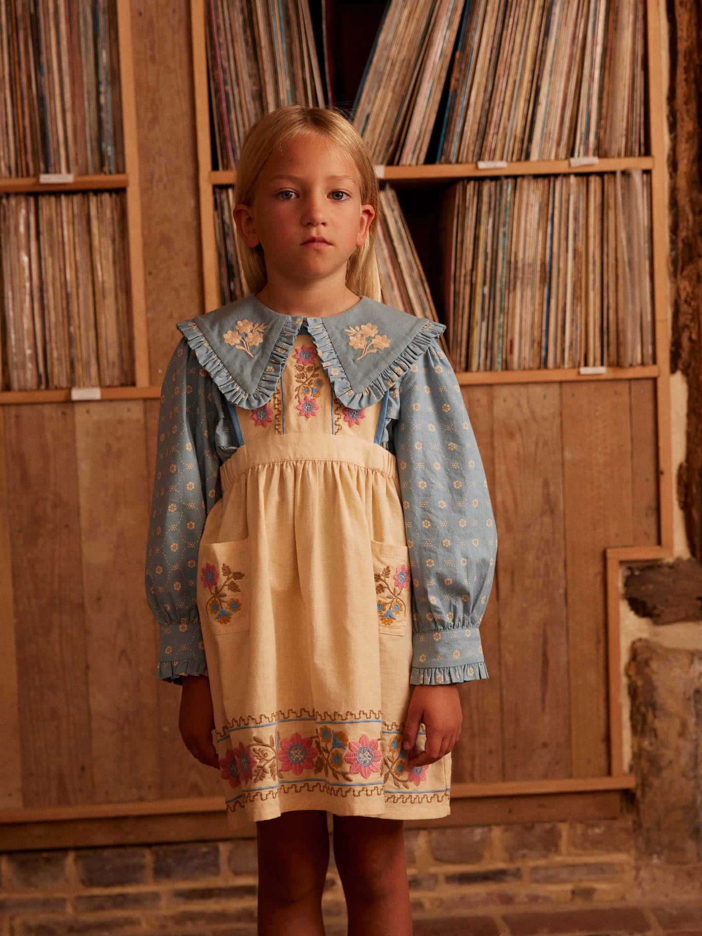 Dionne Blouse - Quilt Calico Blue Pebble