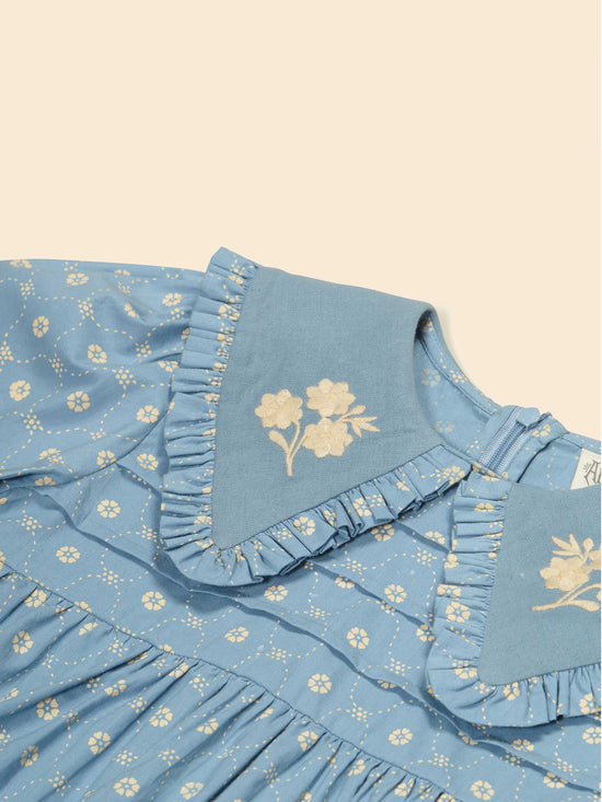 Dionne Blouse - Quilt Calico Blue Pebble