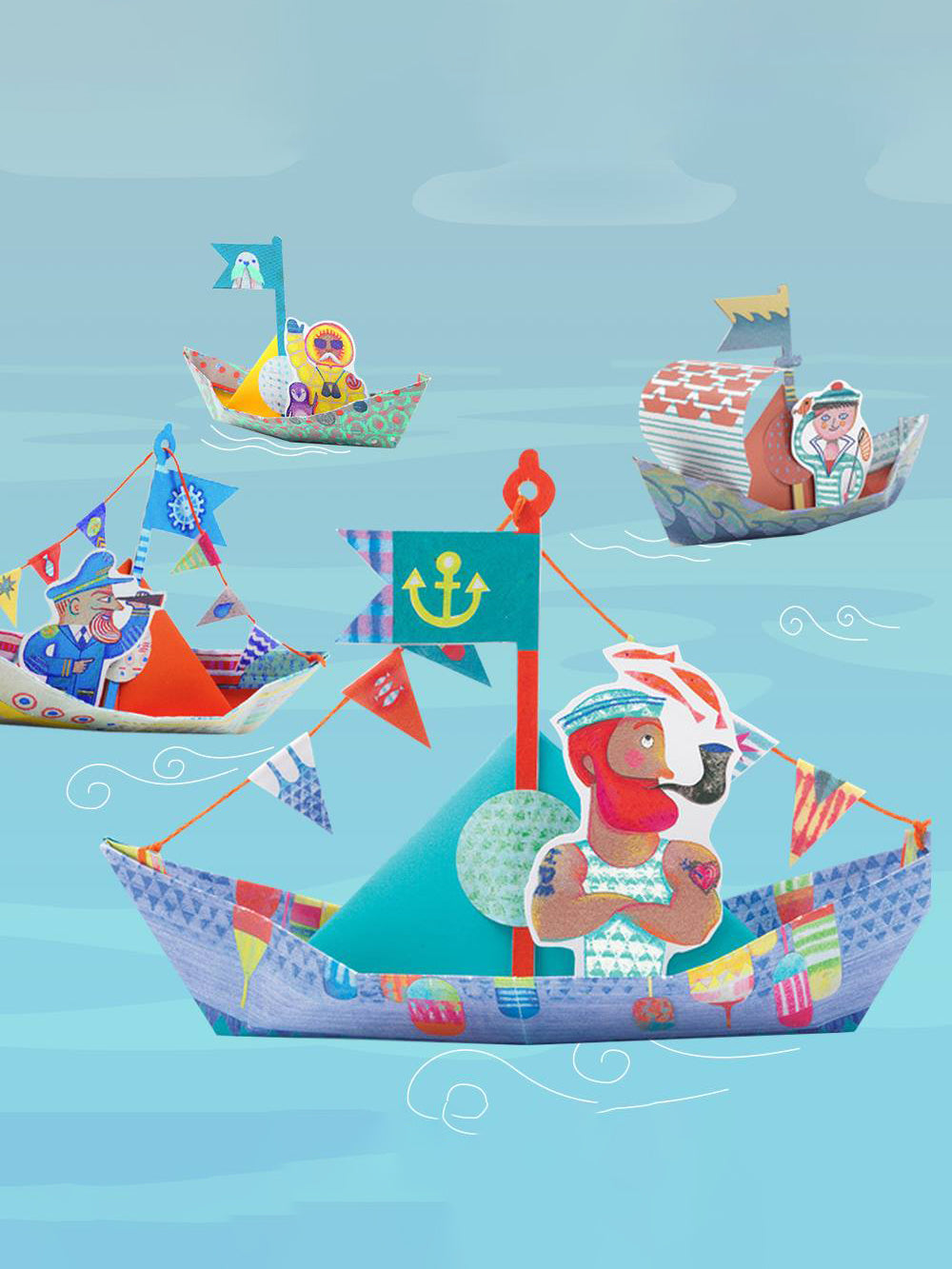 Boats on the Water Origami Kit