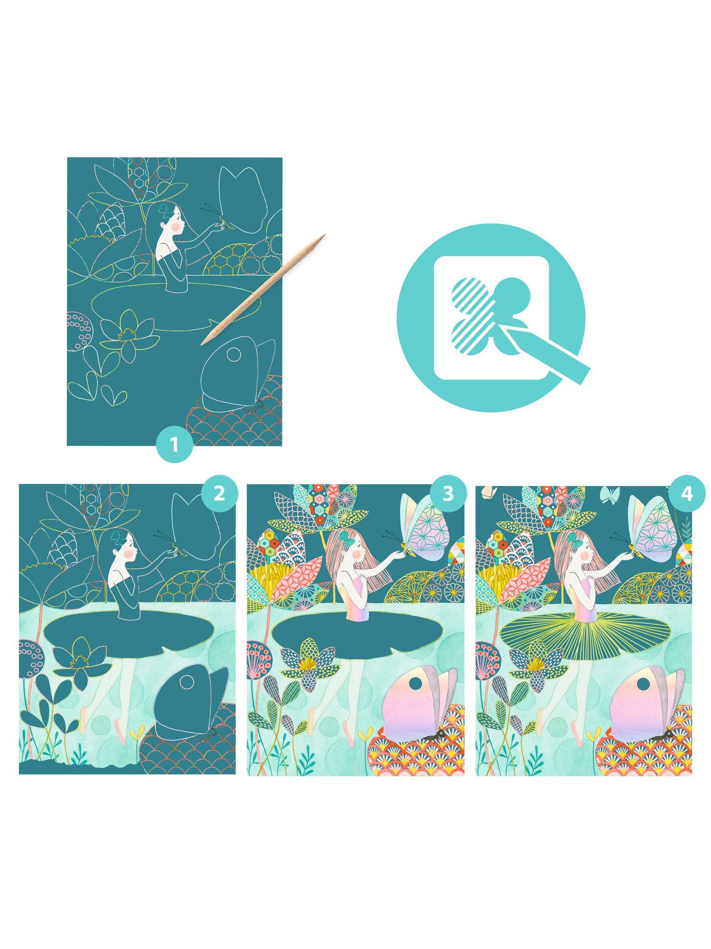 The Pond Scratch Art