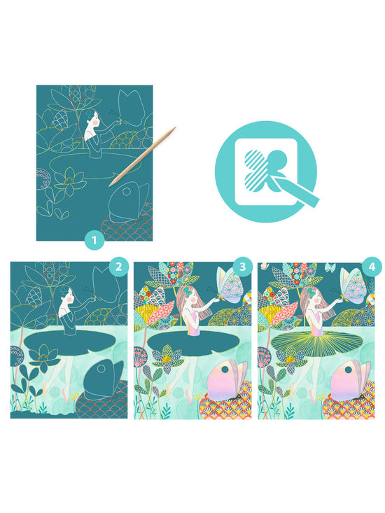 The Pond Scratch Art