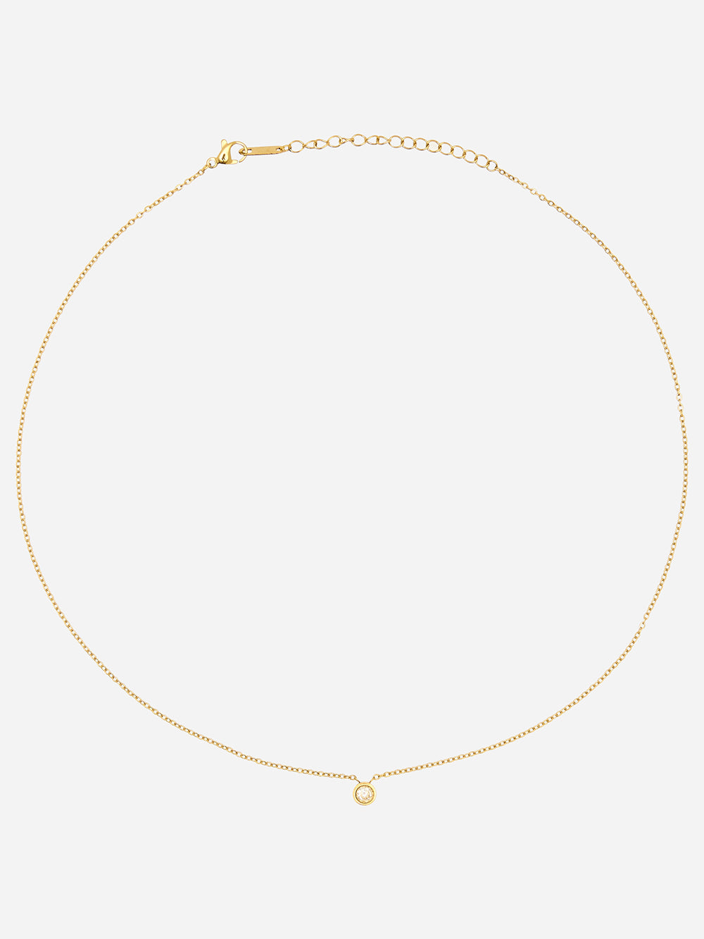 Gold Dainty Stone Necklace