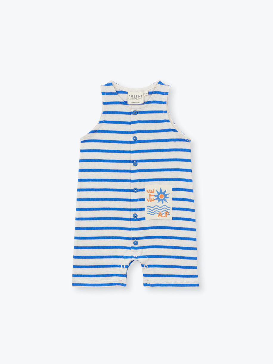 Electric Blue Mariniere Romper