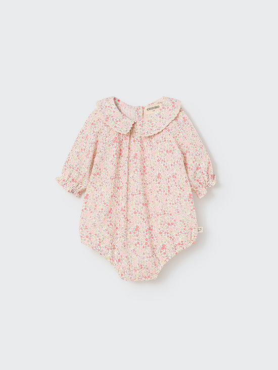 Neon Organic Floral Baby Romper