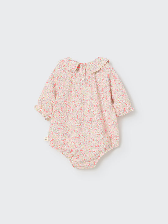 Neon Organic Floral Baby Romper