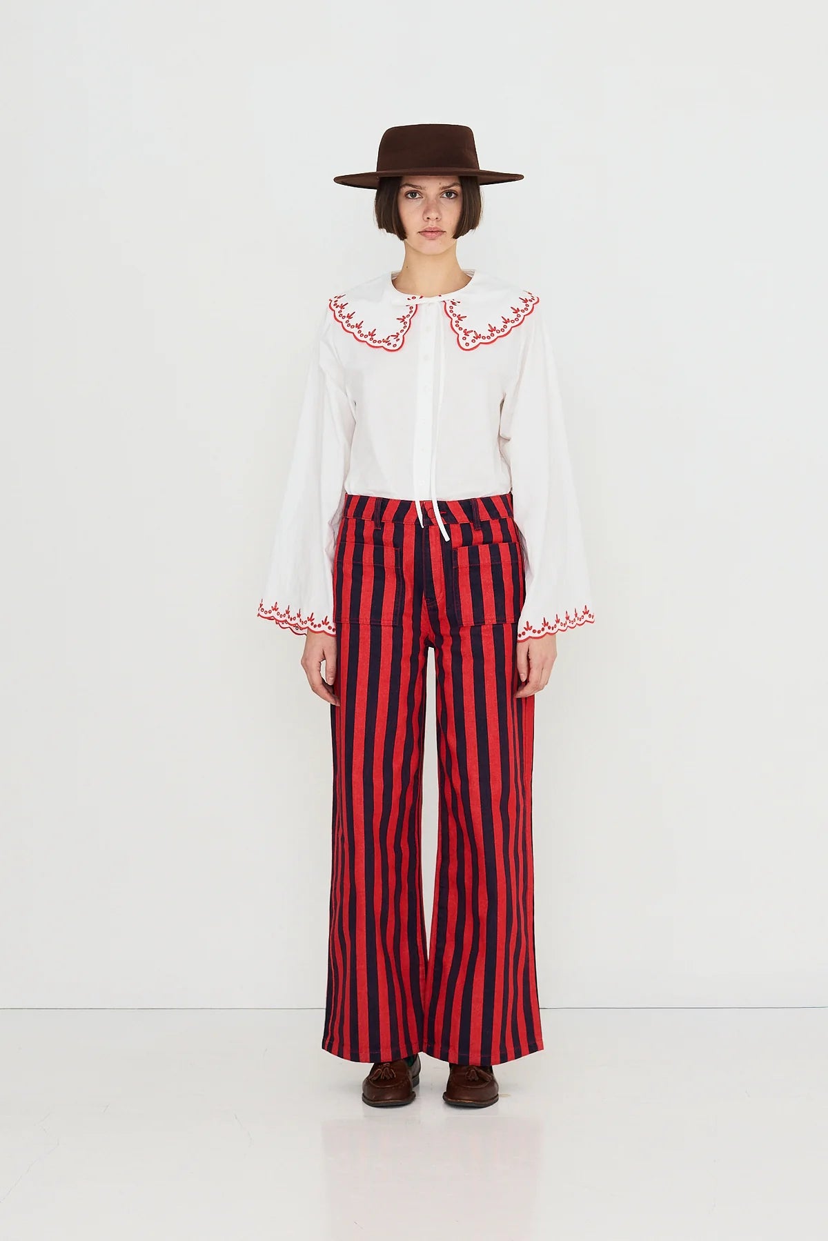 Embroidered Neck Shirt
