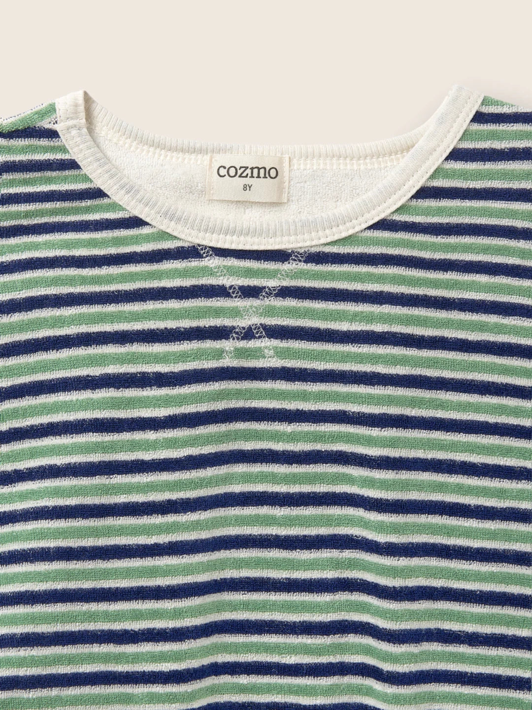 Blue Striped Terry Cloth T-Shirt