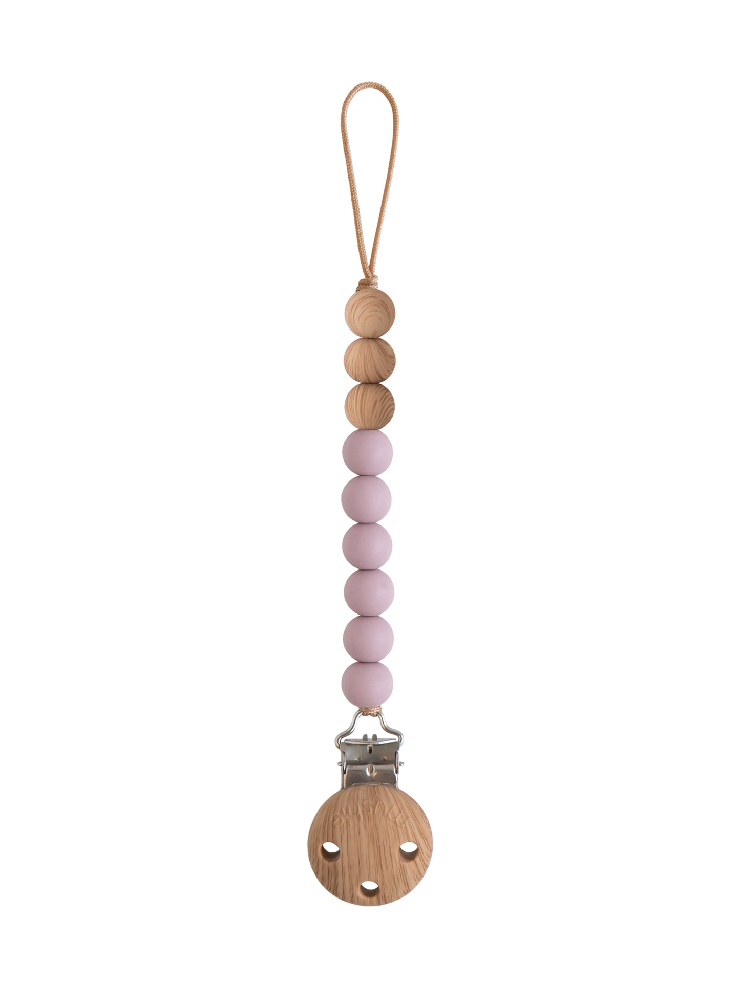 Mauve Eva Pacifier Clip