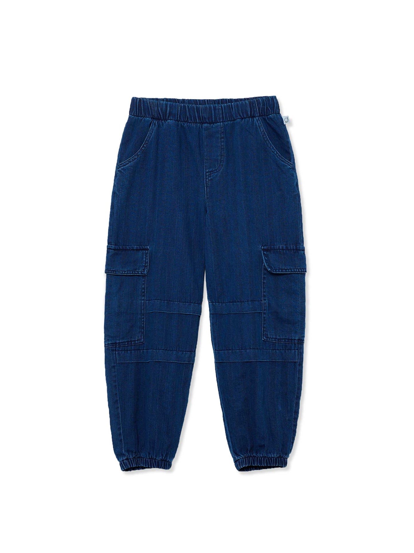 Herringbone Denim Cargo Trousers