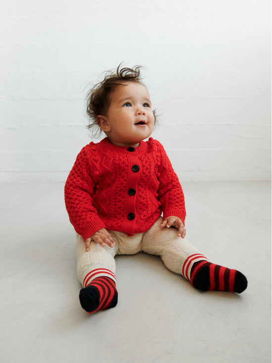 Ecru Aran Baby Cardigan
